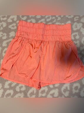 FP Movement by Free People Coral Smocked-Waist Athletic Shorts